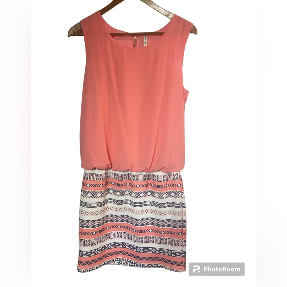 Leshop summer coastal sleeveless tropical beach Dress ladies medium